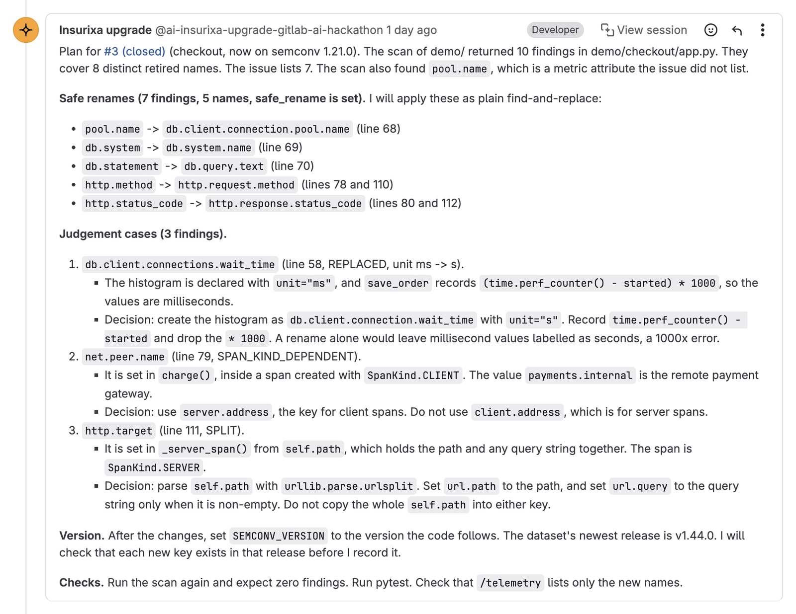 The upgrade flow's plan on issue 3